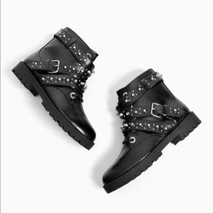 Black Zara Studded Ankle Boots